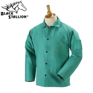 Black Stallion FR Green Welding Jacket 9 oz.  THE MODERN WELDING JACKET …